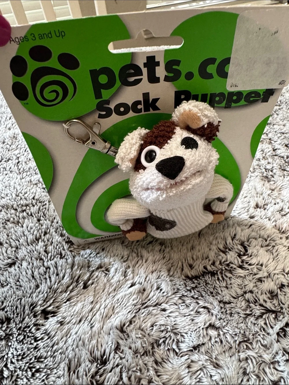 Pets.com Vintage Sock Puppet Polyester Dog Keychain Fun 4 All Corp 4.5” New